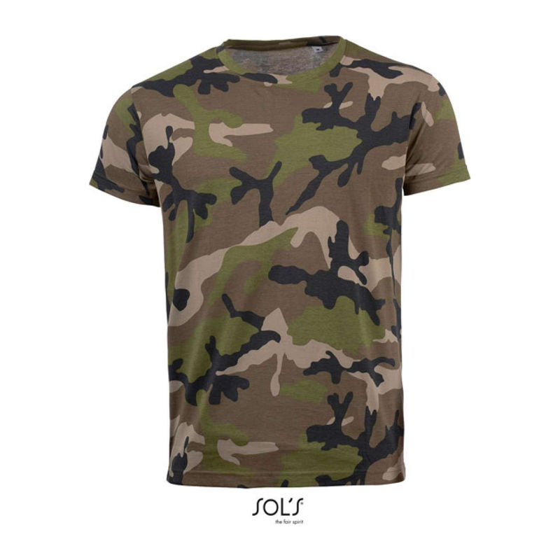SOL'S CAMO MEN - ROUND COLLAR T-SHIRT