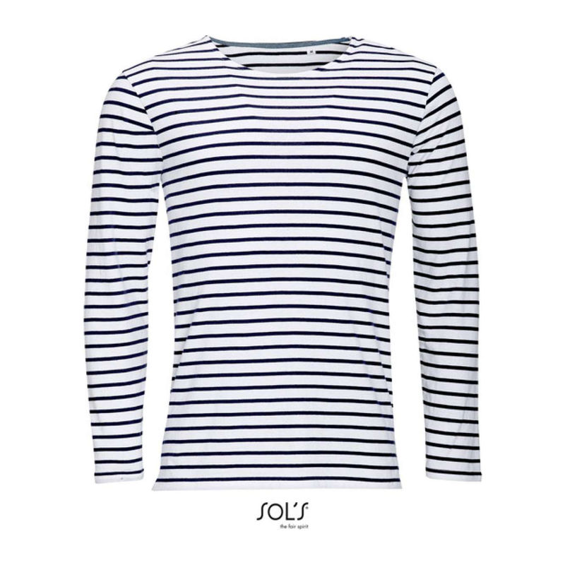 SOL'S MARINE MEN - LONG SLEEVE STRIPED T-SHIRT
