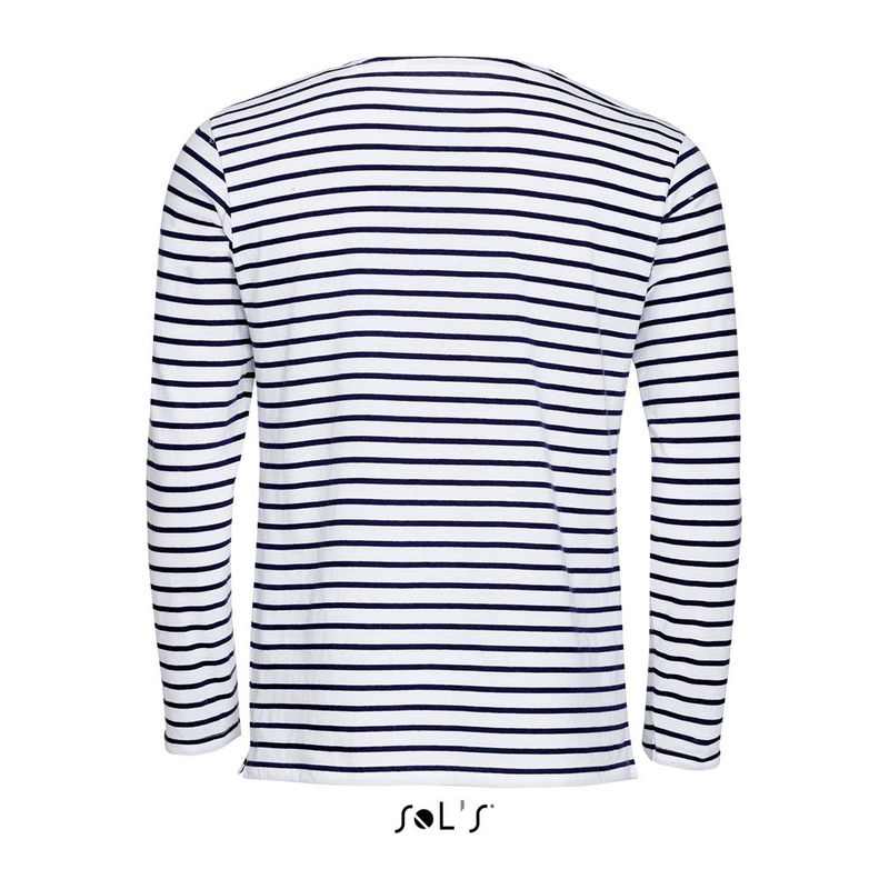 SOL'S MARINE MEN - LONG SLEEVE STRIPED T-SHIRT