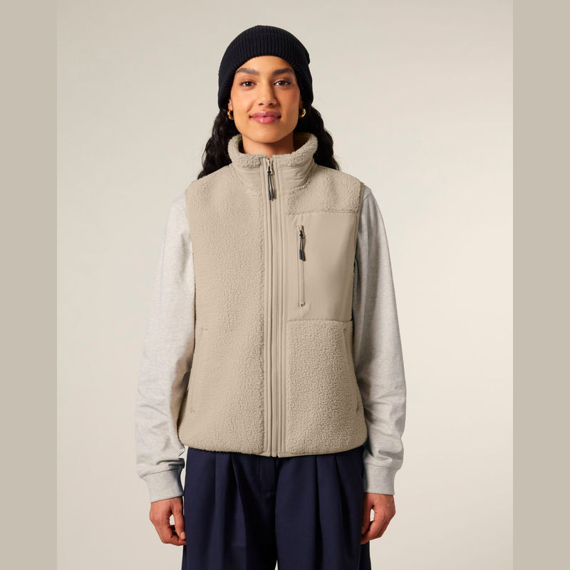 Liner unisex sleeveless sherpa jacket