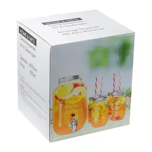 Drink Dispenser & 4 Drinking Glasses Set Acapulco