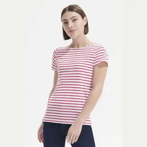 SOL'S MILES WOMEN - ROUND NECK STRIPED T-SHIRT