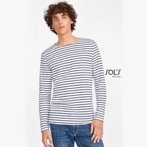 SOL'S MARINE MEN - LONG SLEEVE STRIPED T-SHIRT